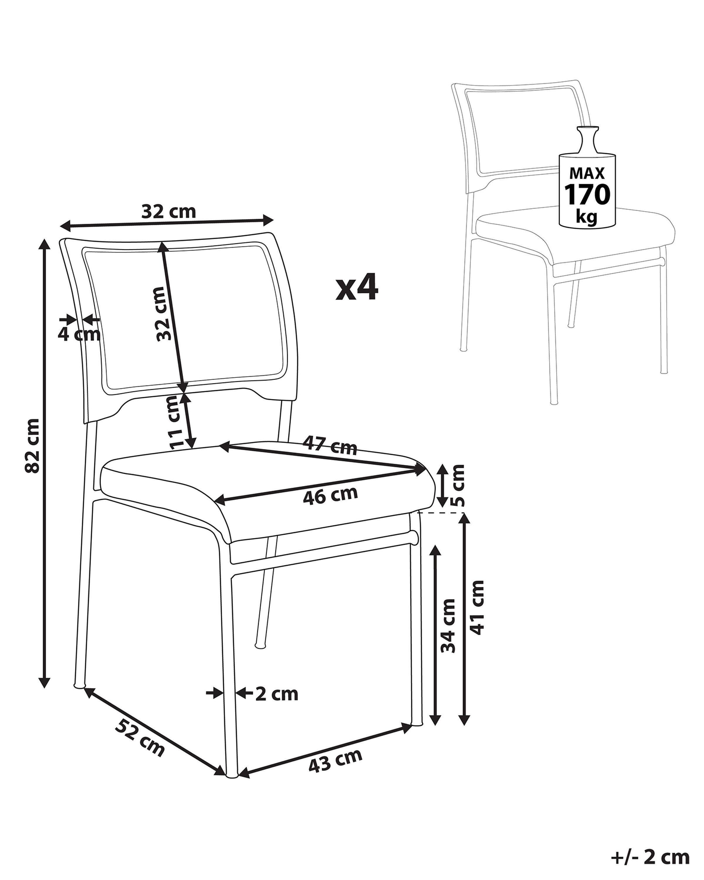 Beliani Lot de 4 chaises de conférence en Polyester Rétro SEDALIA  