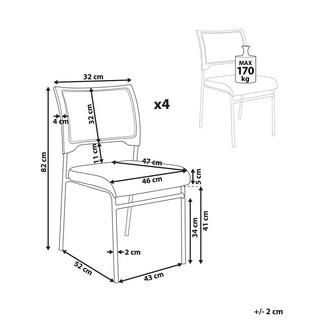 Beliani Lot de 4 chaises de conférence en Polyester Rétro SEDALIA  