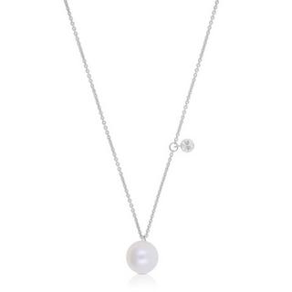 MUAU Schmuck  Collier or blanc 750 perle d'Akoya 5.5-6mm diamant 0.06ct. 