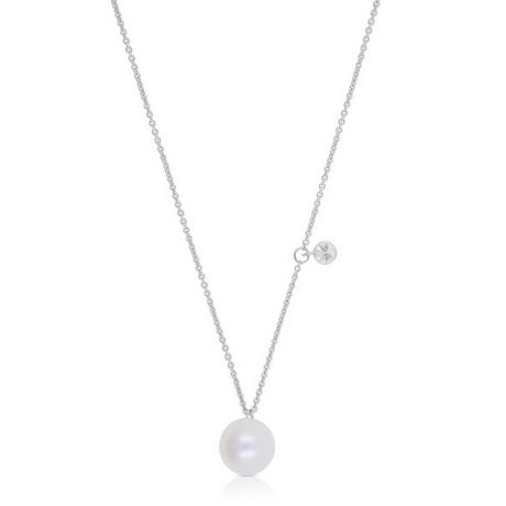 MUAU Schmuck  Collier or blanc 750 perle d'Akoya 5.5-6mm diamant 0.06ct. 