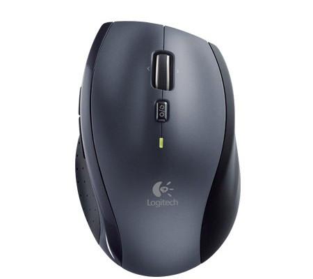 Logitech  M705 Marathon Mouse ergonomico Senza fili (radio) Laser Nero, Argento 7 Tasti 1000 dpi Ergonomico 