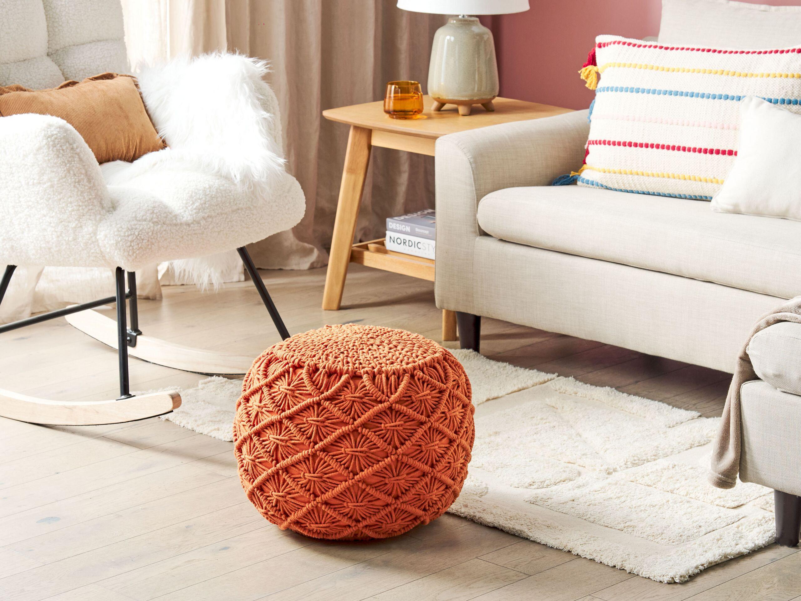 Beliani Pouf en Coton Boho BERKANE  