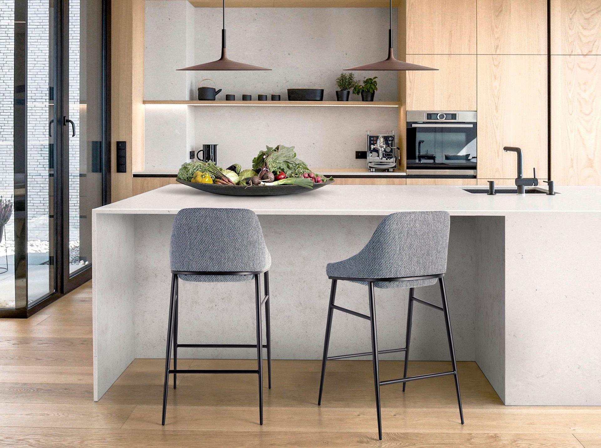 ANGEL CERDA Sgabello in tessuto grigio  