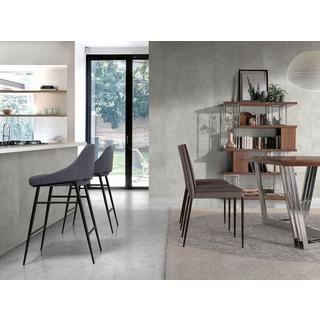 ANGEL CERDA Sgabello in tessuto grigio  