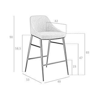 ANGEL CERDA Sgabello in tessuto grigio  