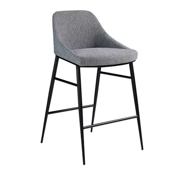 Hocker aus em Stoff und Stahl