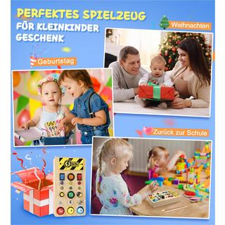 Activity-board  Busy Board hölzerne 3 in 1 Aktivität Board sensorisches Spielzeug für Kleinkinder mit Led Lichtschalter Schraubenzieher Werkzeuge magnetische Angelspiel 