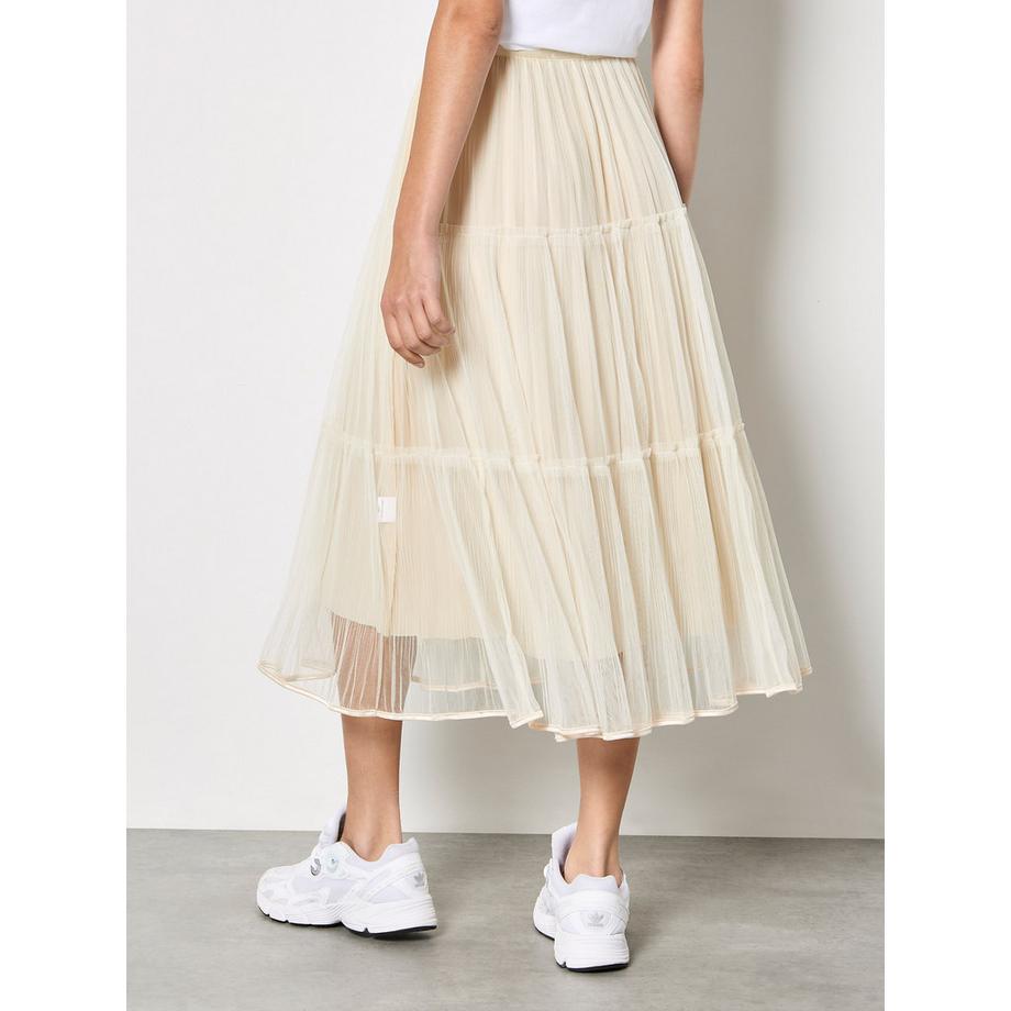 APRICOT Mesh Midi Rock mit Schleifen und Stufen  
