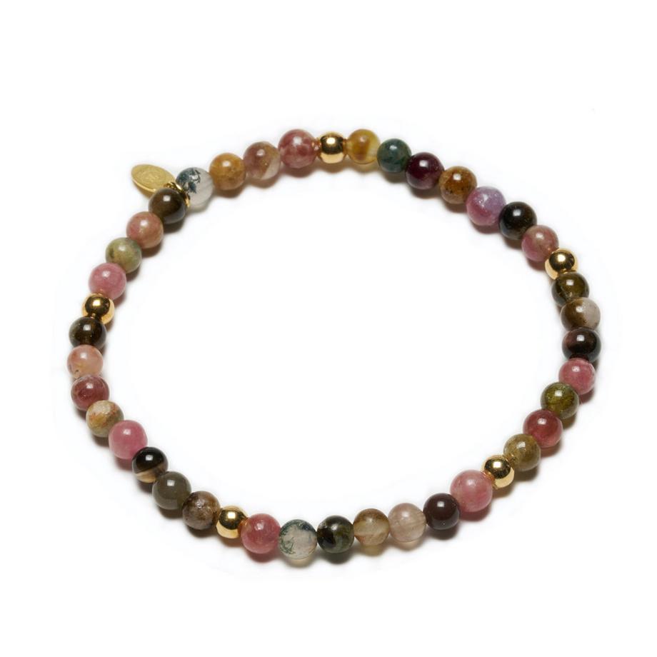 Balibay  Miika Stretch Armband mit 4mm Turmalin & 925 Sterling Silber 