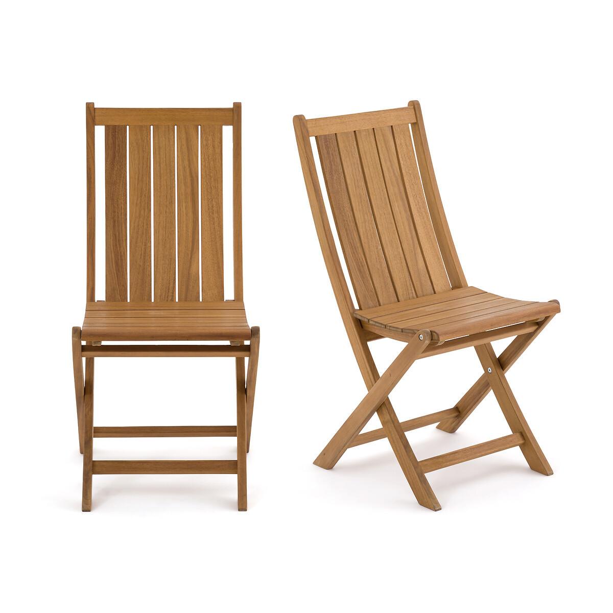 La Redoute Intérieurs Lot de 2 chaises de jardin pliantes acacia  