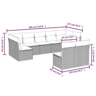 VidaXL Garten sofagarnitur poly-rattan  