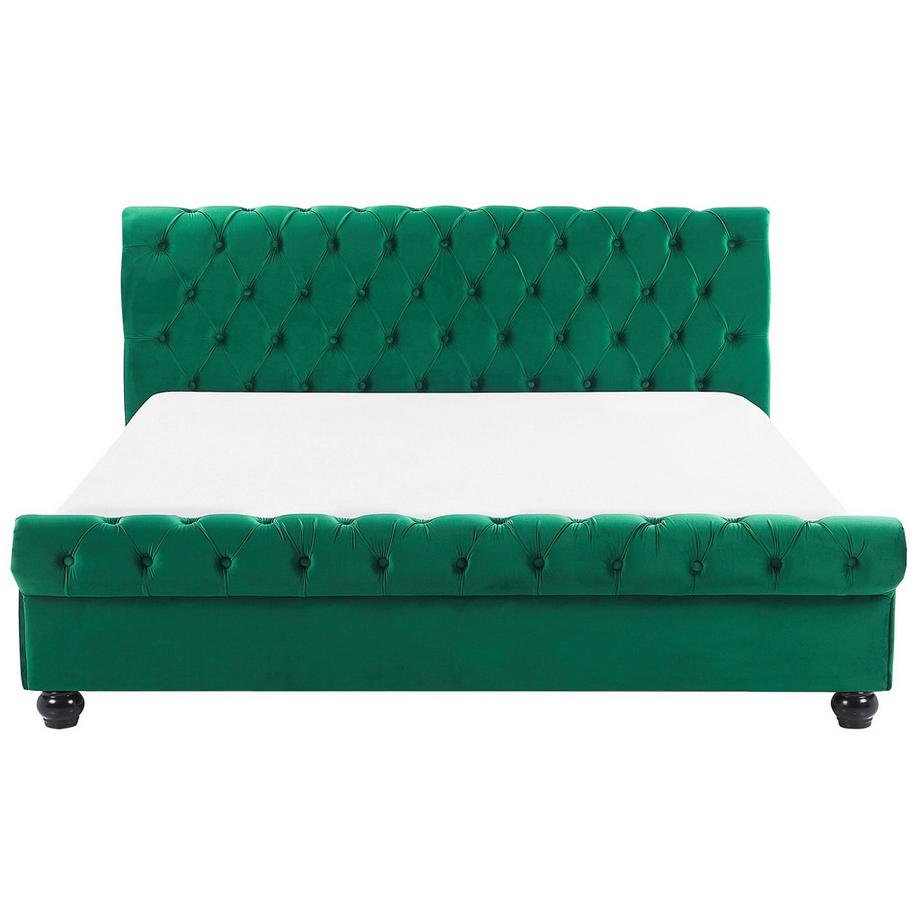 Beliani Wasserbett aus Samtstoff  AVALLON  