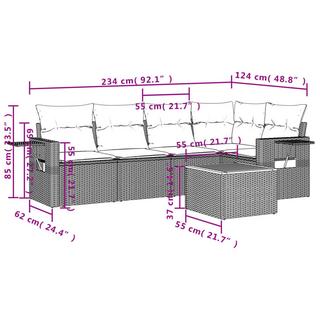 VidaXL Ensemble de canapés de jardin rotin synthétique  