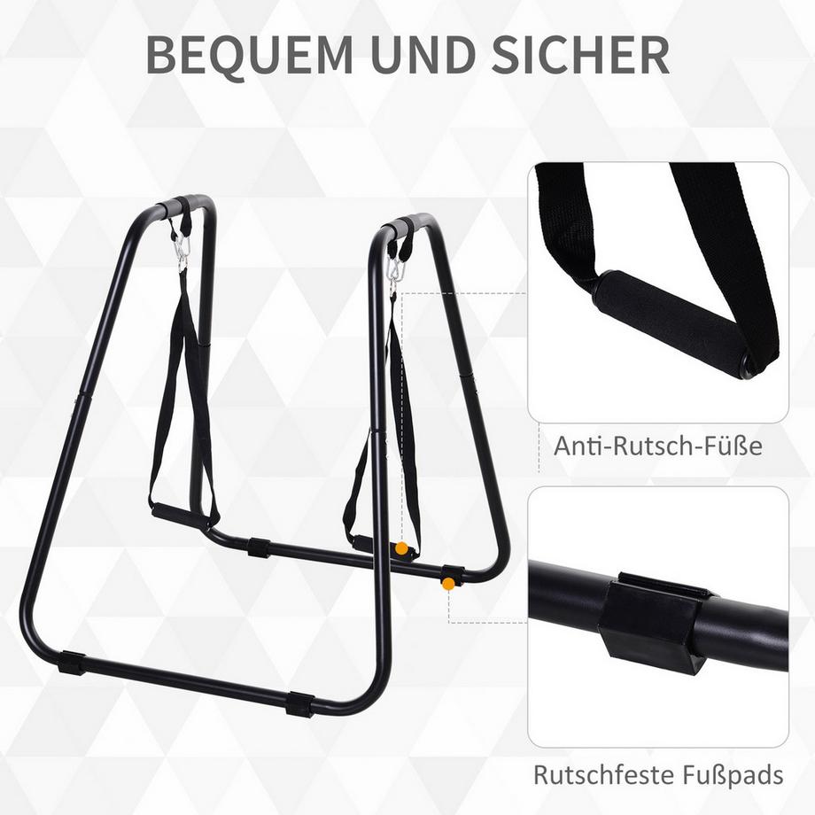 Northio  Dipstation Stabiler Dip Ständer Mit Schlingentrainer, Robustes Stahlgestell, Schwarz, 90X81X92,5Cm 