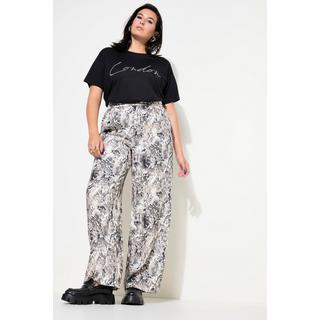 Studio Untold Pantaloni Wide Leg Vita Alta Stampa Pitonata  