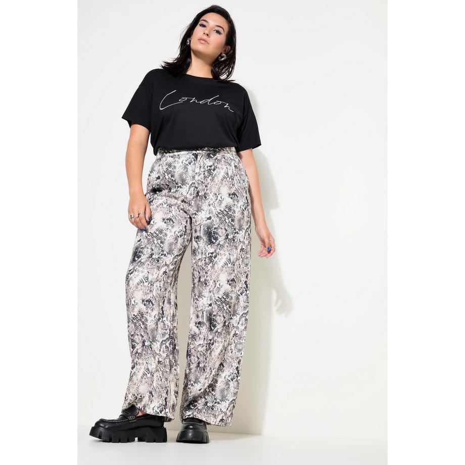 Studio Untold Wide Leg High Waist Snake Print Hose  