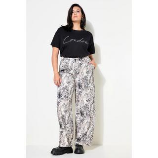Studio Untold Pantaloni Wide Leg Vita Alta Stampa Pitonata  