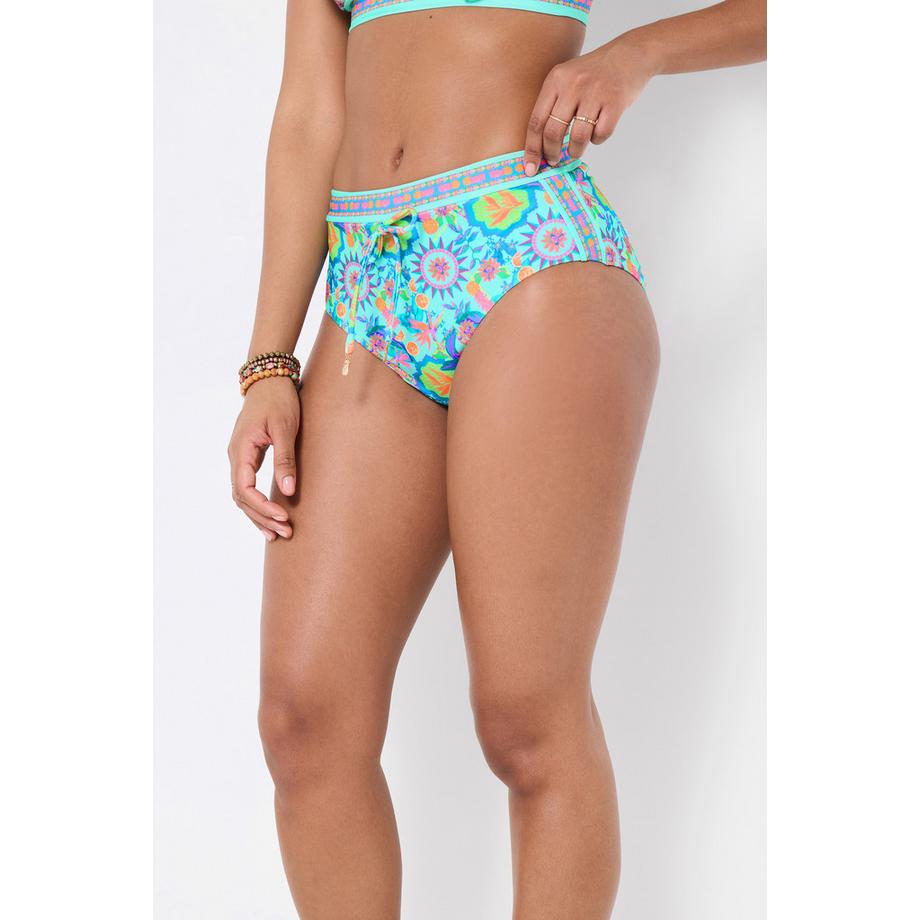 Joe Browns Bas de Bikini Taille Haute Imprimé Vibrant avec Détail Nœud  