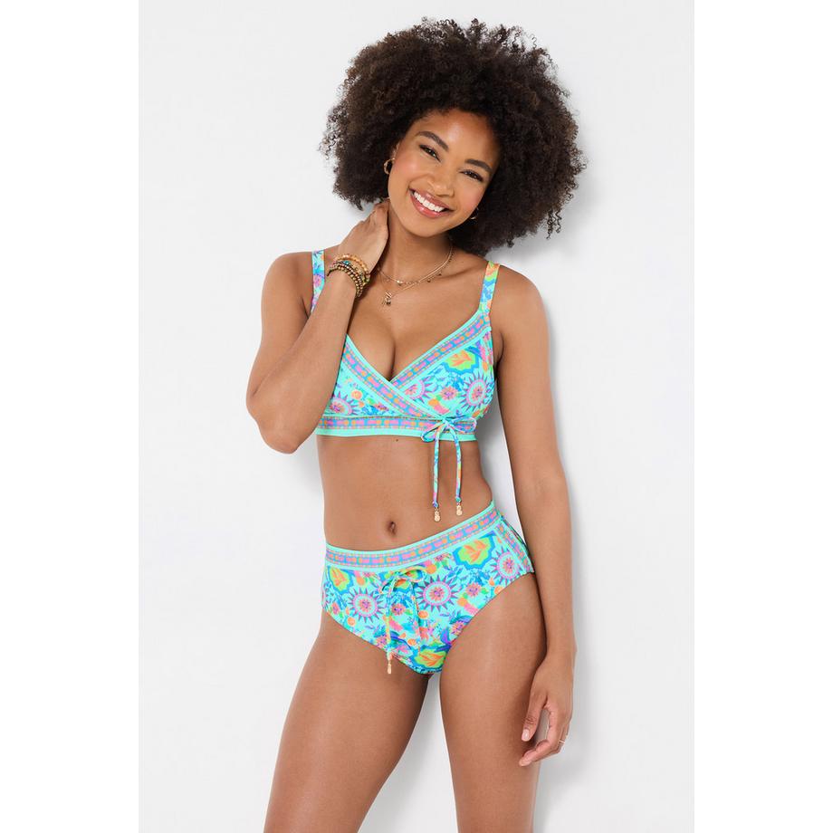 Joe Browns Bas de Bikini Taille Haute Imprimé Vibrant avec Détail Nœud  