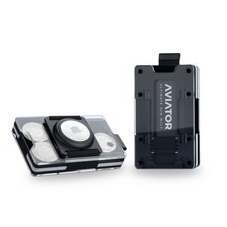 AVIATOR Smart Wallet Slide Brushed Black AirTag Clip  