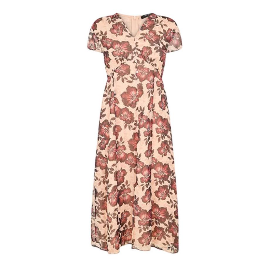 Elyse Vestito Midi Scollo A V Svolazzante