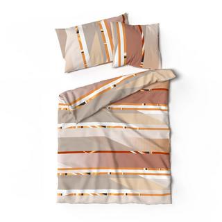 Lotus Bettwaren Lotus Jersey Anh Biancheria da Letto a Righe Arancione  