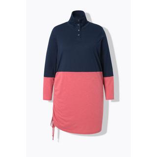 Ulla Popken T-shirt long Col montant Cordon de serrage  