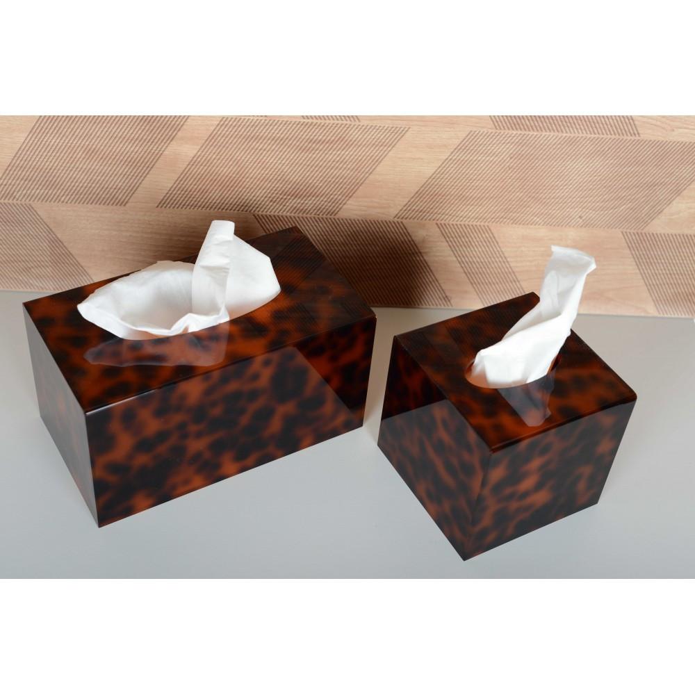 Aulica BOITE A MOUCHOIRS CARRE LEOPARD 12.6X12.6X12CM  