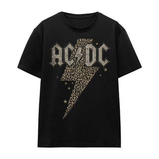 AC/DC ACDC Leopard Print Lightning Bolt T-Shirt  