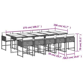 VidaXL set da pranzo da giardino Polirattan  