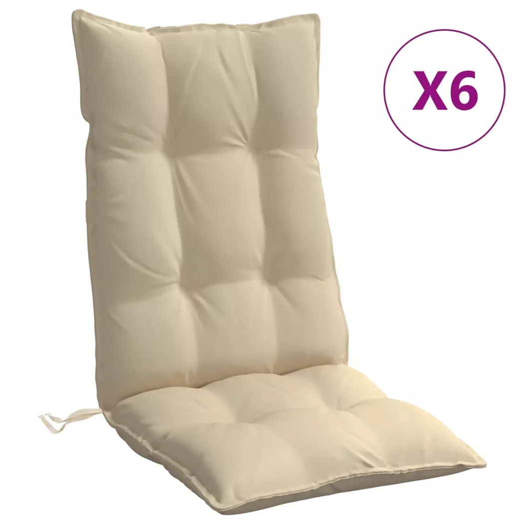 VidaXL - Coussin de chaise à dossier haut tissu, One Size, Beige
