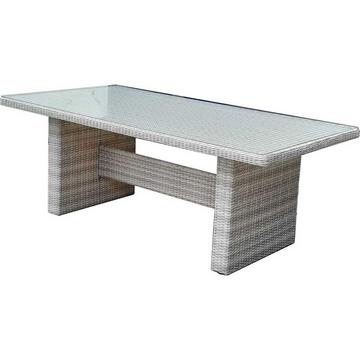 Table de jardin Dijon verre gris sésame 200x100