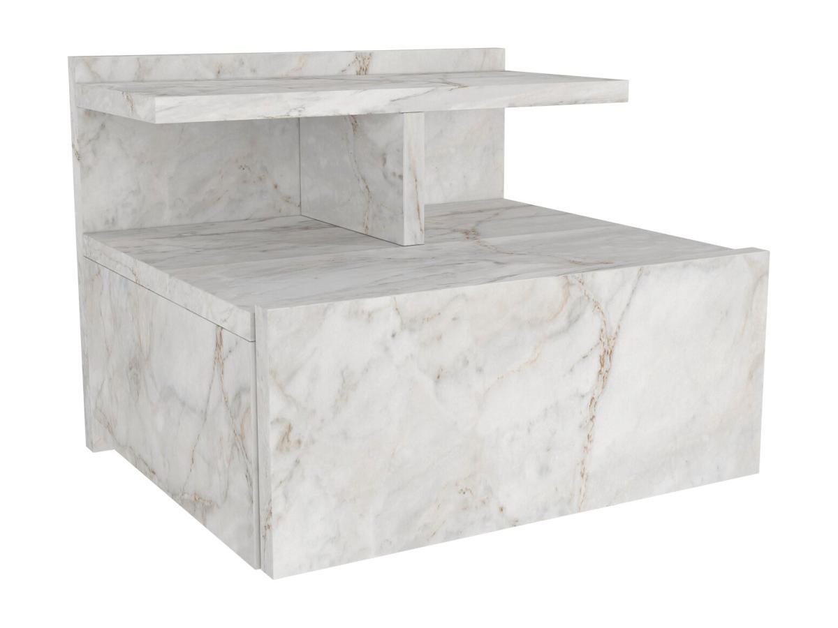 Vente-unique 2er-Set Nachttische hängend - 1 Schublade - Marmor-Optik - AZELNO  