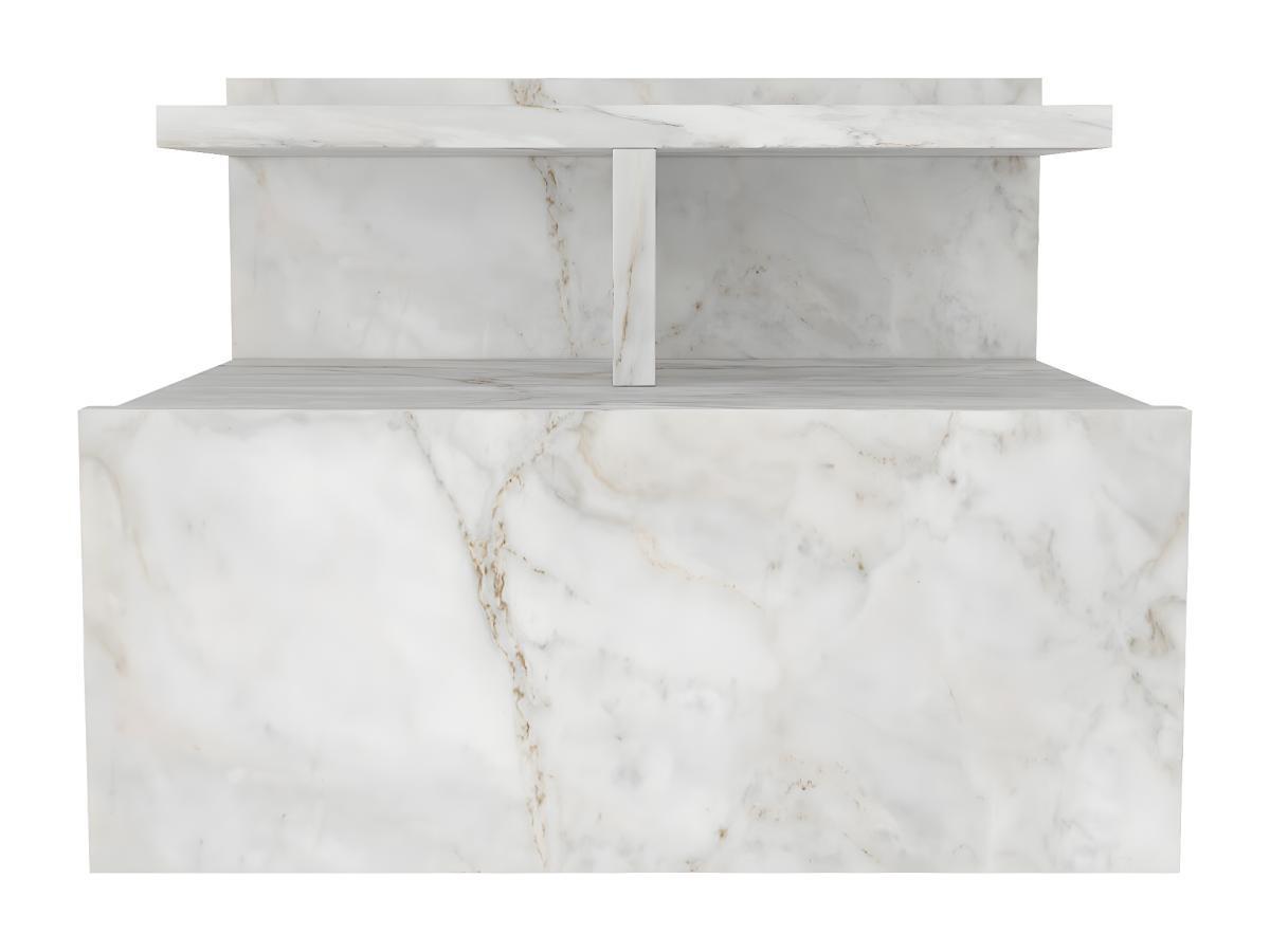 Vente-unique 2er-Set Nachttische hängend - 1 Schublade - Marmor-Optik - AZELNO  