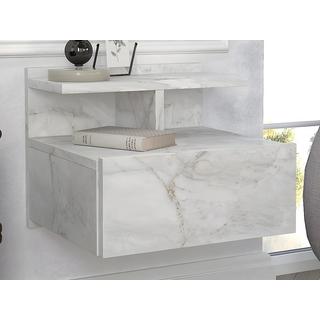 Vente-unique 2er-Set Nachttische hängend - 1 Schublade - Marmor-Optik - AZELNO  