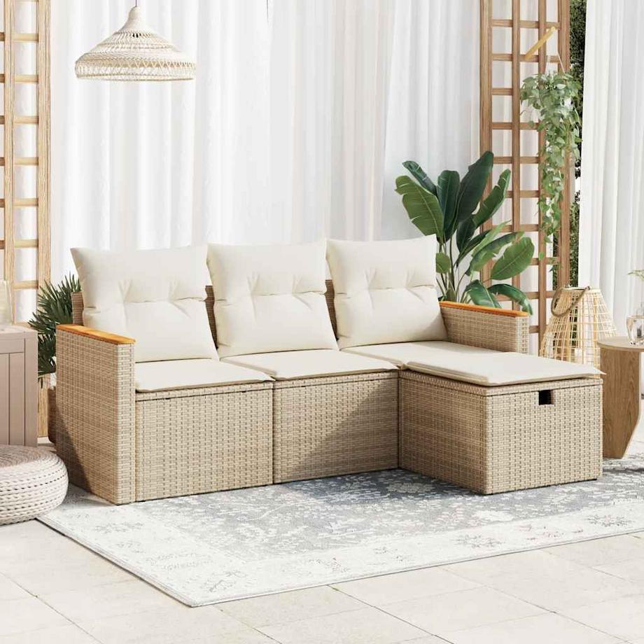 VidaXL set di divani da giardino Polirattan  