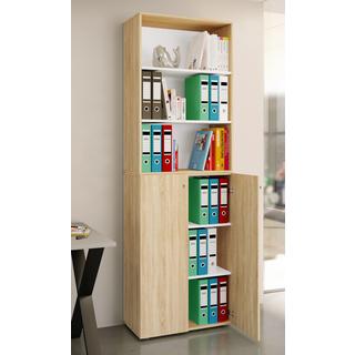 VCM Büroschrank mit 6 Fächern | Büroregal | moderner Aktenschrank mit Drehtüren | Maße ca. H. 220 x B. 70 x T. 40cm – Lona 6-Fach  