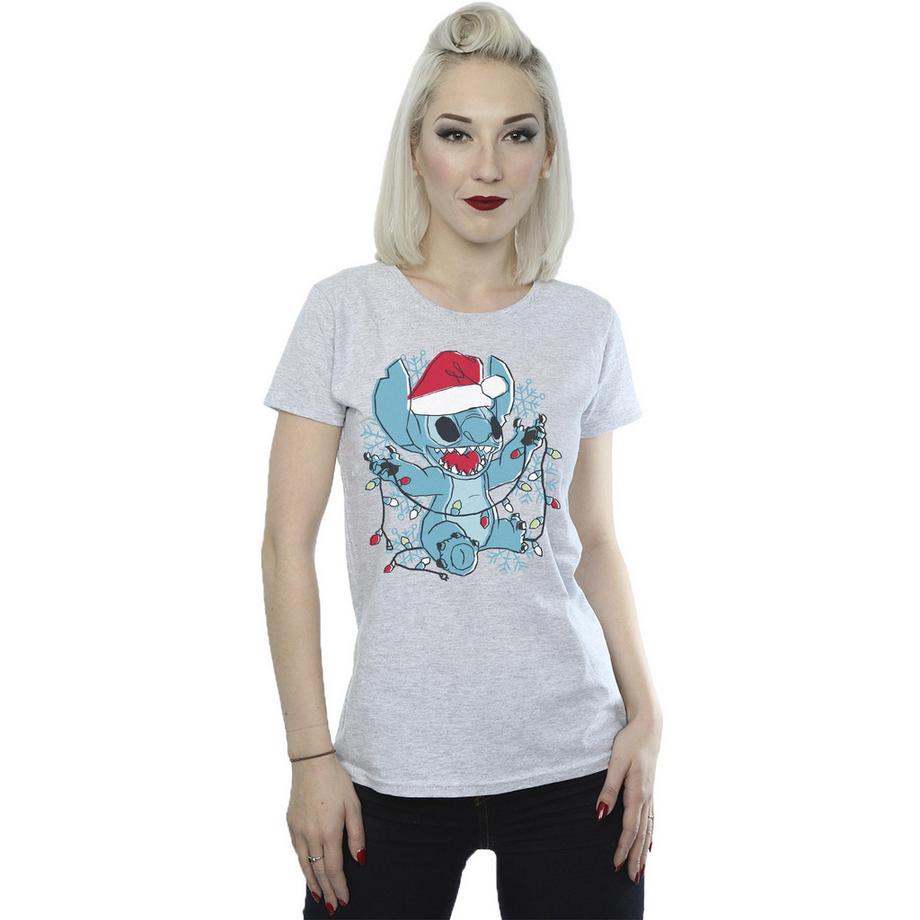 Disney Stitch Lumières de Noël T-Shirt  
