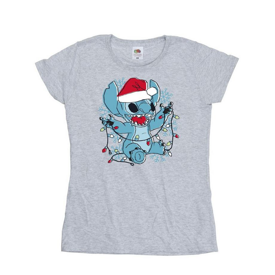 Disney Stitch Lumières de Noël T-Shirt  