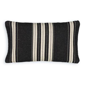 Housse de coussin rayée rectangulaire