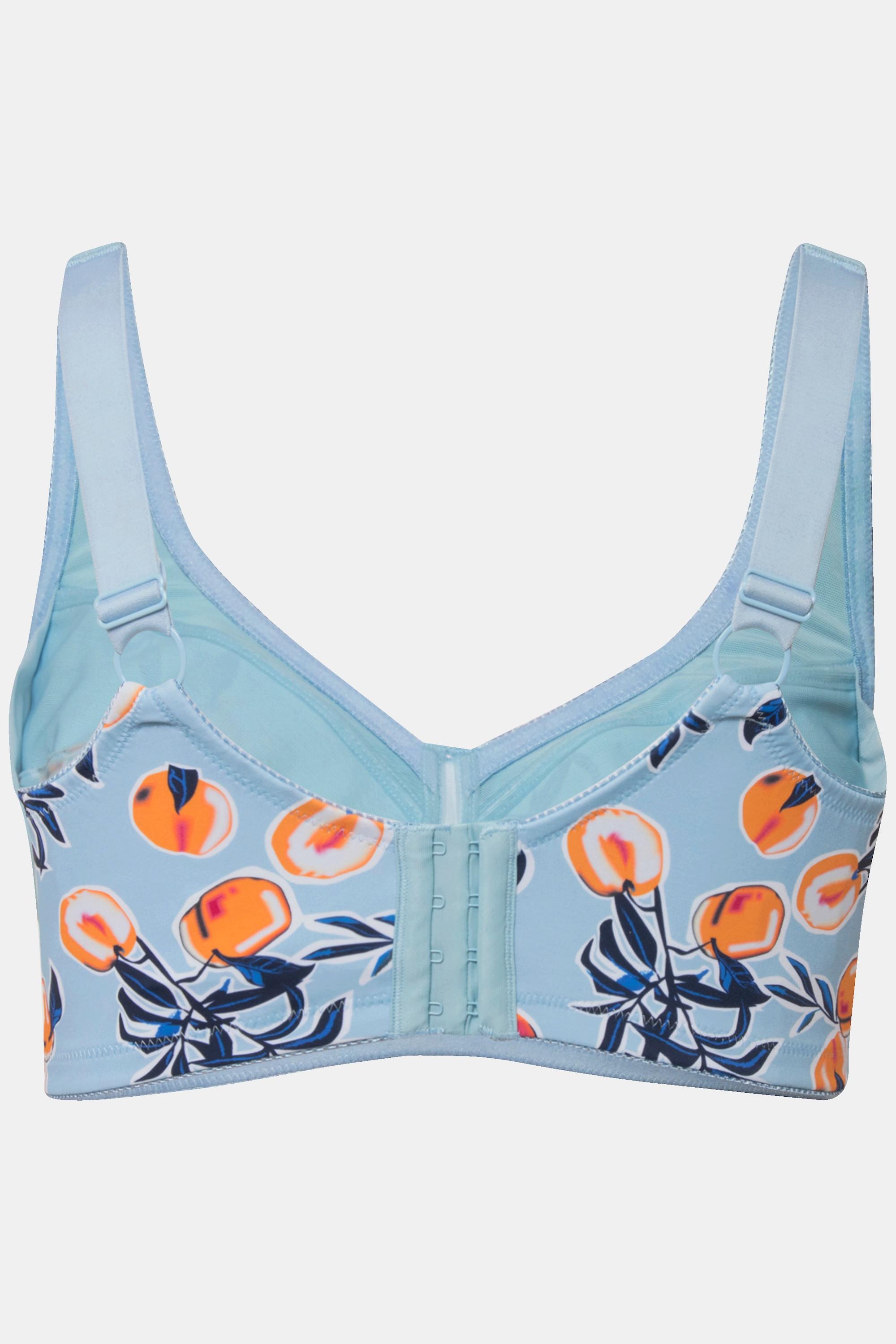 Ulla Popken Reggiseno sostenitivo stampa pesche senza ferretto coppa C-F  