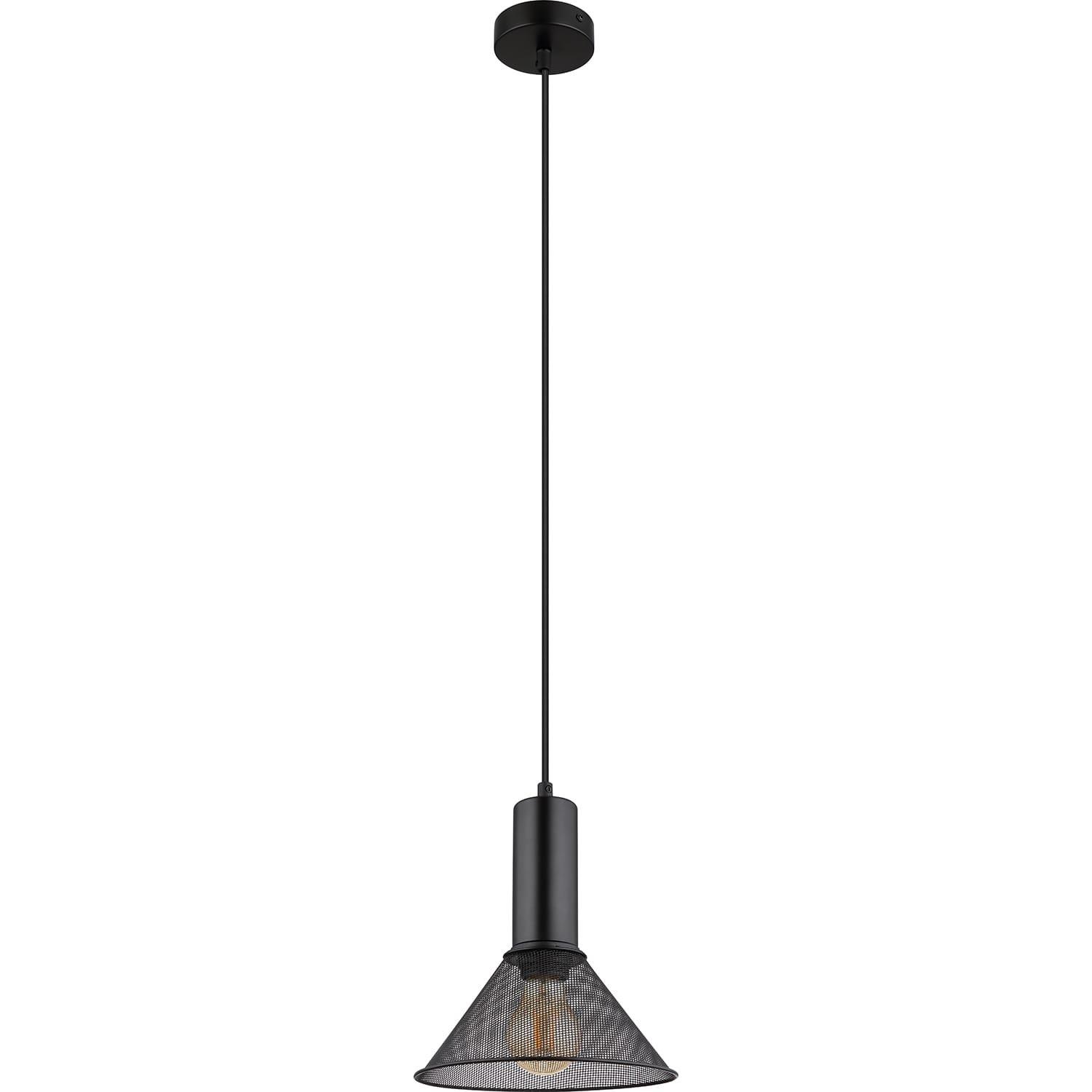 mutoni Lampe à suspension Jedd métal noir mat 21 1xE27  