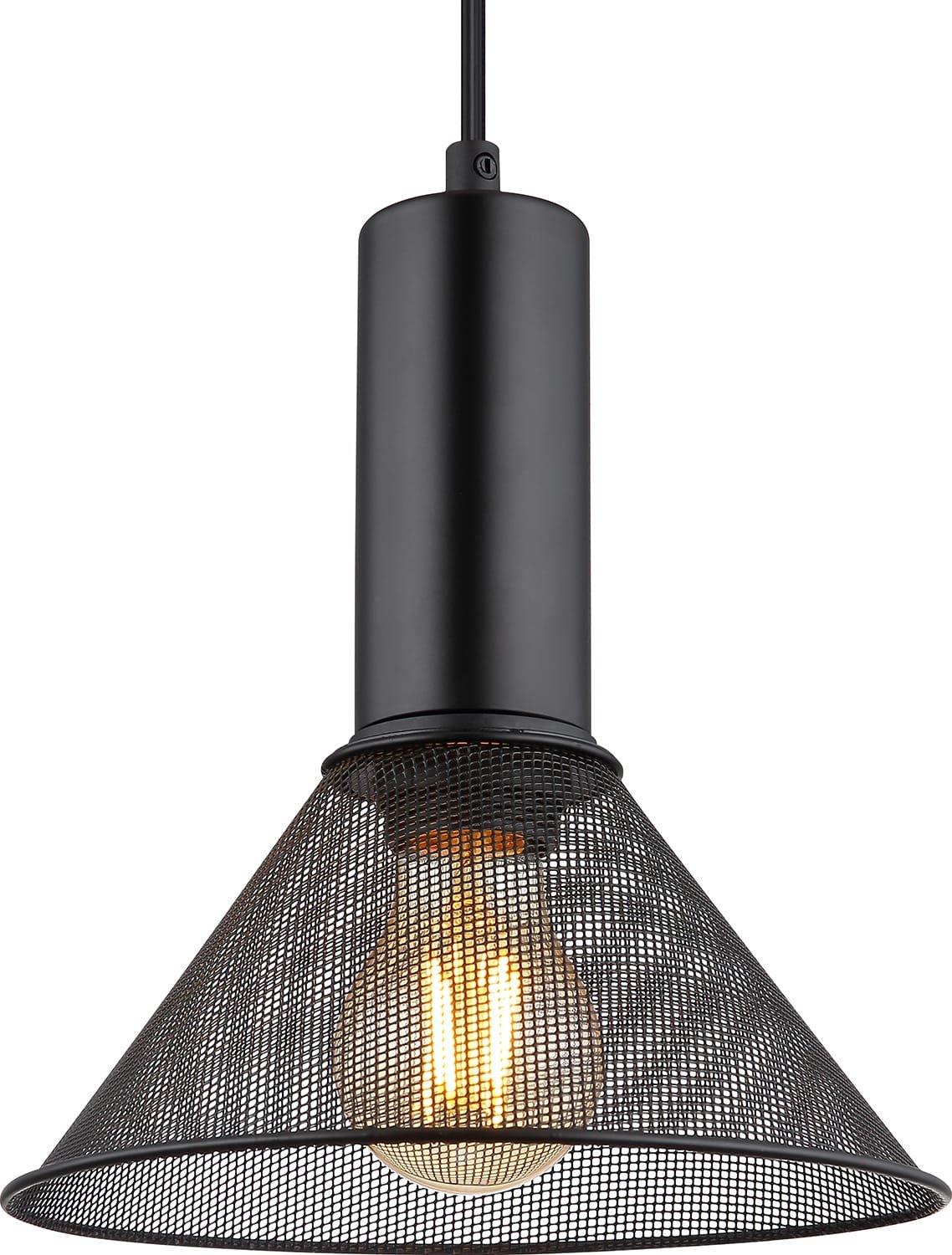 mutoni Lampe à suspension Jedd métal noir mat 21 1xE27  