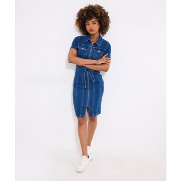 PETITE Vintage Denim-Kleid mit Reißverschluss