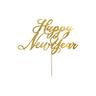 PartyDeco Cake Topper Happy New Year Doré  