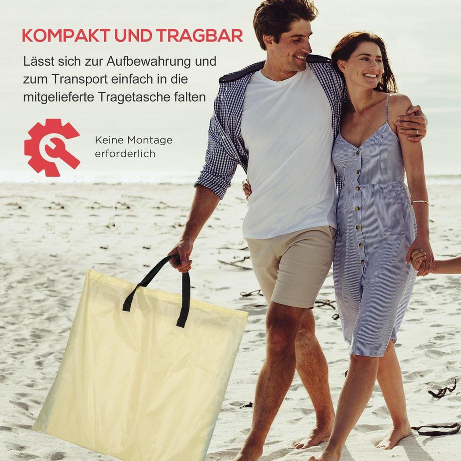 Northio  Strandmatte, 2er Set Faltbare Strandliege mit Kopfkissen, 5-stufige Höhenverstellbare Strandmatratze mit Tragetasche, Stahl, Beige, 134 x 48 x 33-43 cm Aosom 