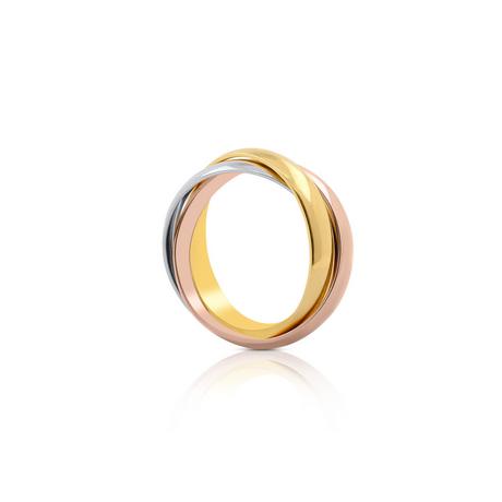 MUAU Schmuck  ring Tricolor Weiss-/Gelb-/Rotgold 750 