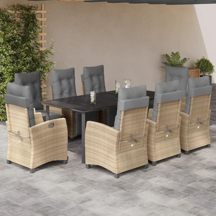 VidaXL Ensemble à manger de jardin rotin synthétique  