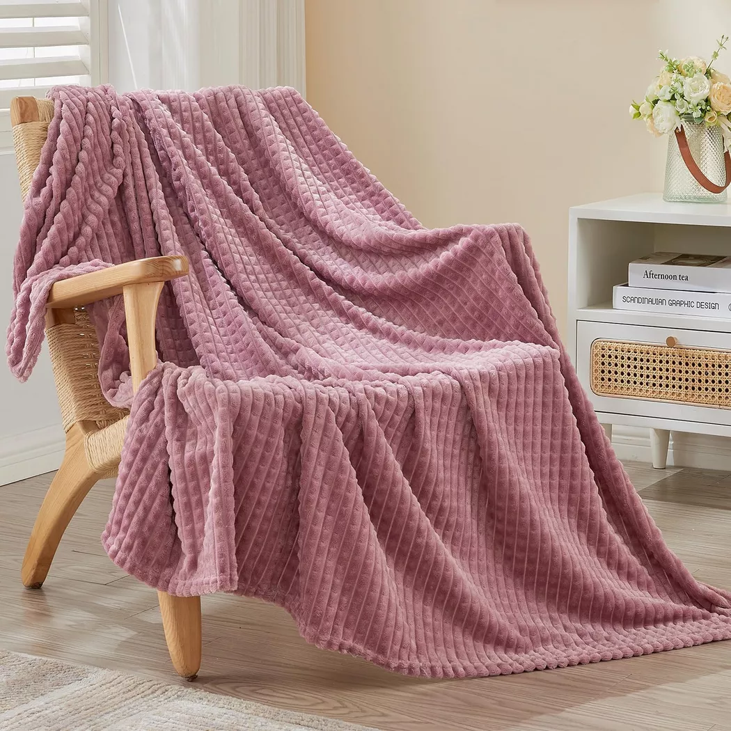 Alopini - Kuscheldecke flauschige Decke, Erlebnis-Fleecedecke, weiche und warme Wolldecke Wurfdecke, Decken für Sofa, Tagesdecke und Couch, Flauschige Fleece-Decke, Onesize, Pink