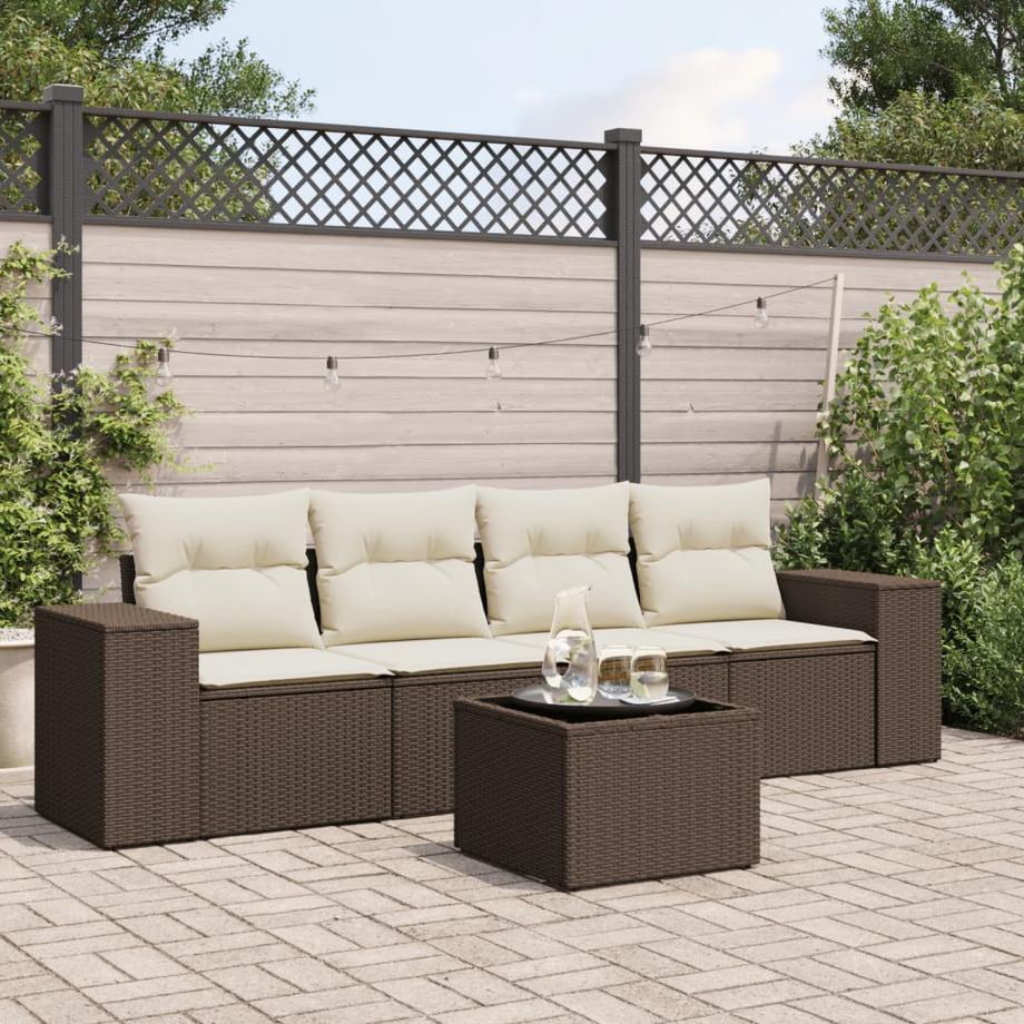 VidaXL set divano da giardino Polirattan  